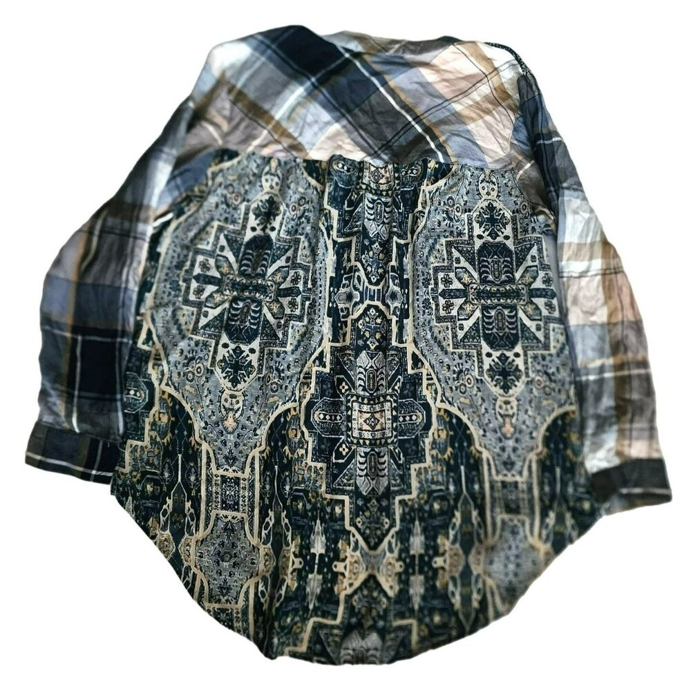 Olive Hill‎ Women's Multicolor Plaid Long Sleeve Button Front Shirt Size Medium - Picture 3 of 12